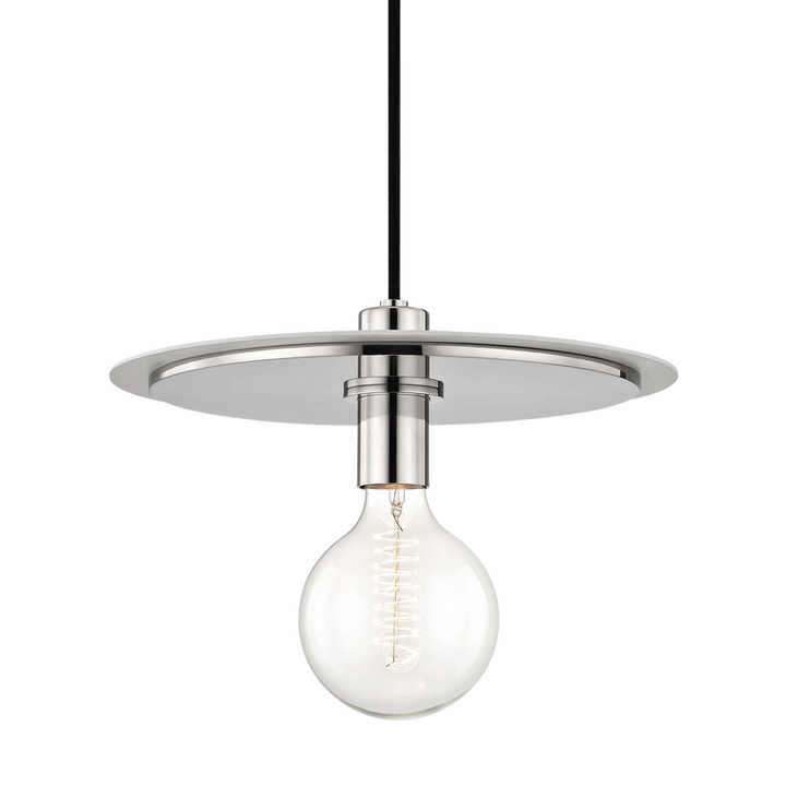 Milo Pendant 10" - Polished Nickel/White