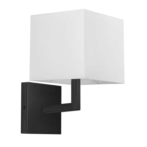 Dainolite 1 Light Incandescent Matte Black Wall Sconce w/ Black Shade