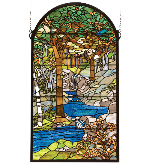 40"H X 22"W Tiffany Waterbrooks Stained Glass Window