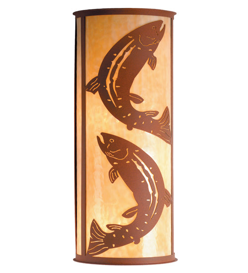 13"W Leaping Trout Wall Sconce