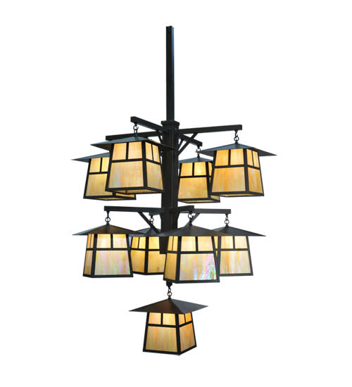 61"W Stillwater T Mission 9 Lt Hanging Lantern Chandelier