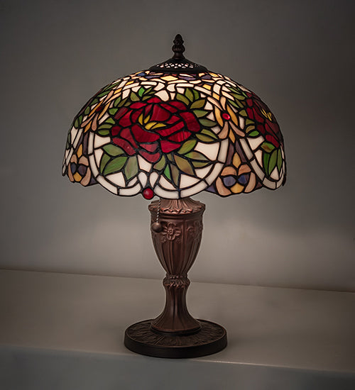 17" High Renaissance Rose Table Lamp