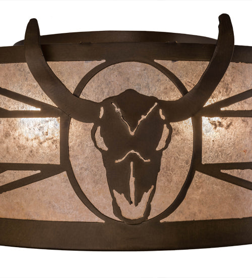 24"W Steer Skull Flushmount