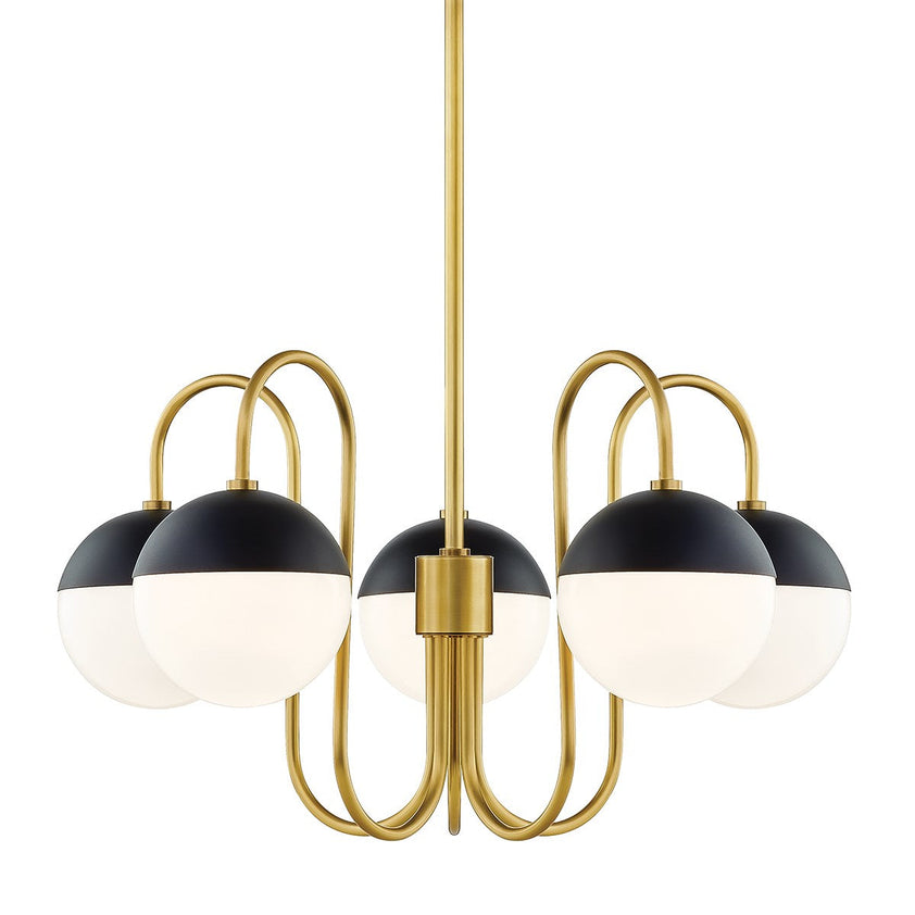 Renee Chandelier - Aged Brass/Dusk Black