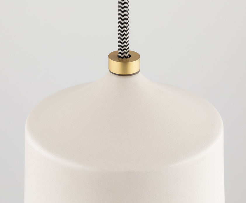 Megan Pendant - Aged Brass/Matte White