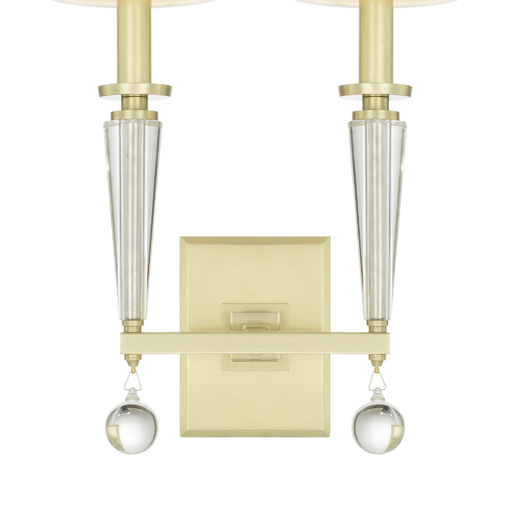 Crystorama Paxton 2 Light Aged Brass Sconce