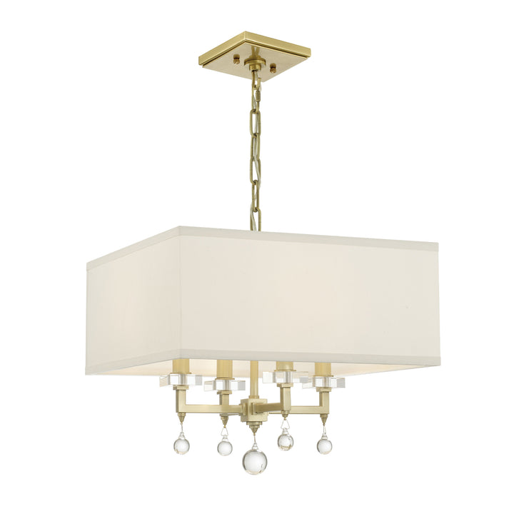 Paxton 4 Light Aged Brass Semi Flush Mount