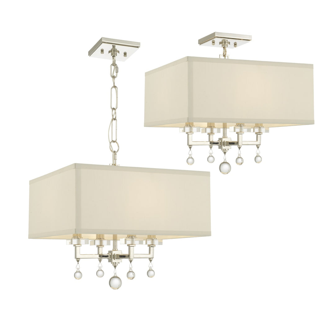 Crystorama Paxton 4 Light Aged Brass Semi Flush Mount