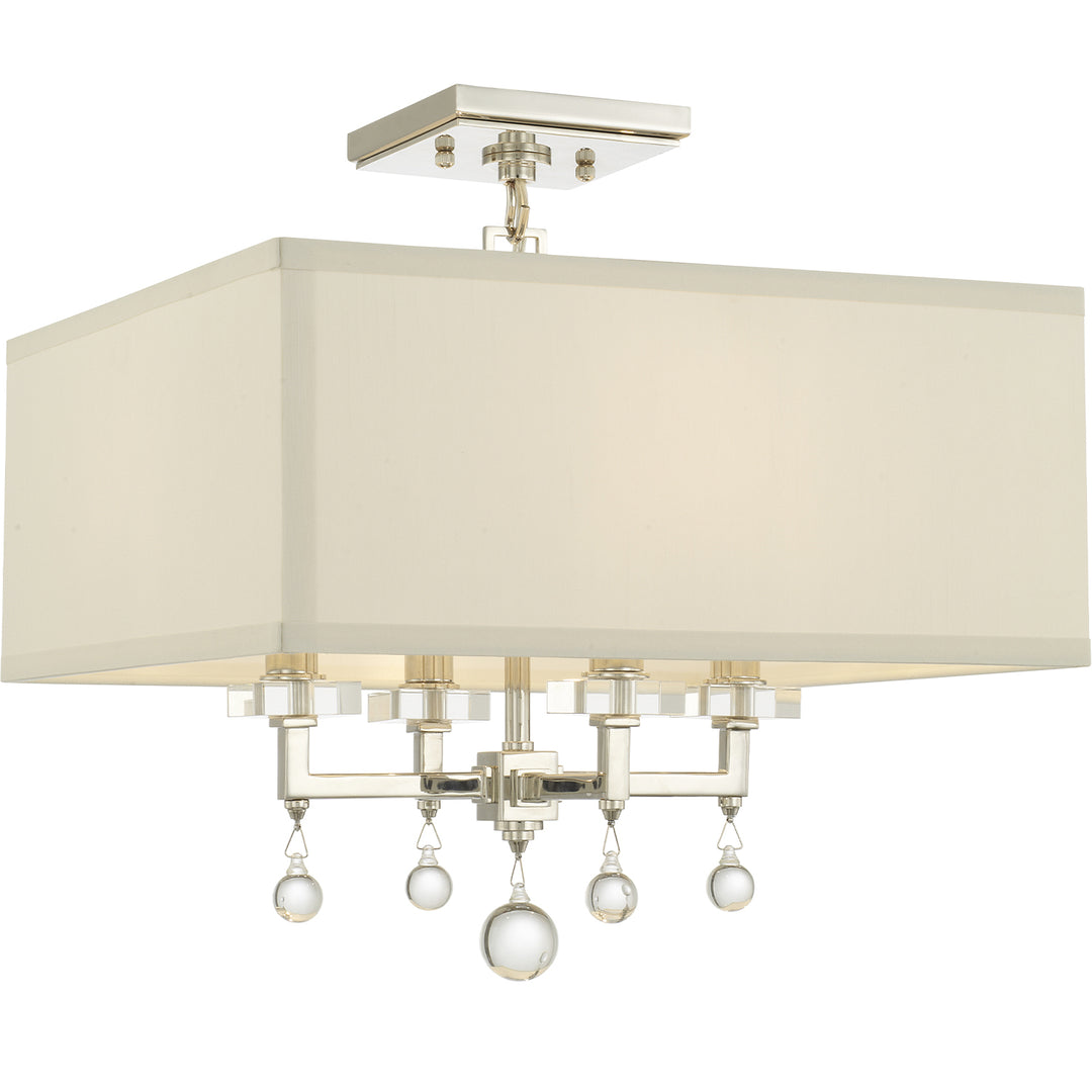 Crystorama Paxton 4 Light Aged Brass Semi Flush Mount