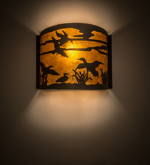 12"W Ducks In Flight Wall Sconce