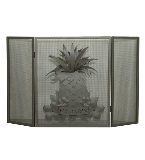 49"W X 30"H Welcome Pineapple Fireplace Screen