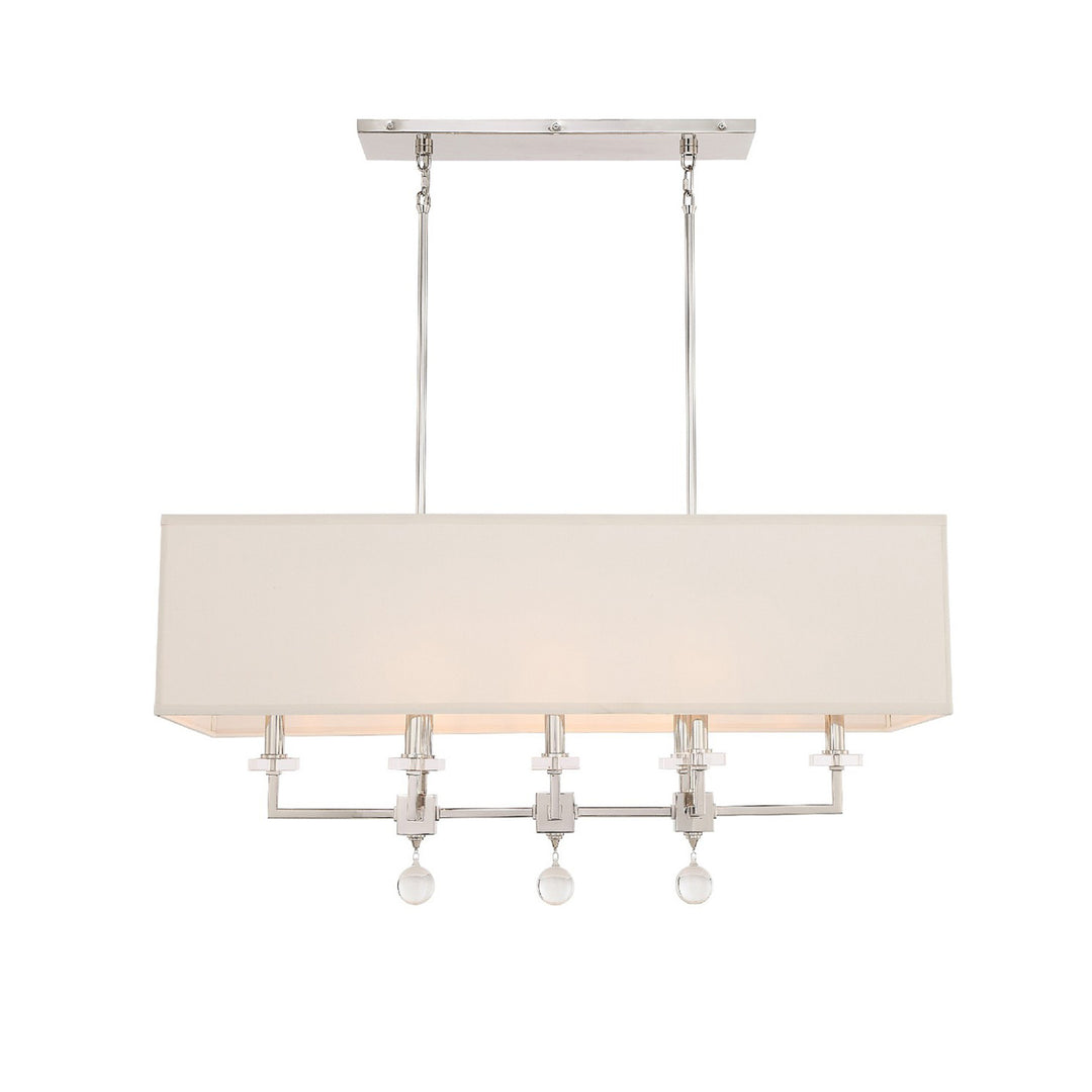 Paxton 8 Light Aged Brass Linear Chandelier