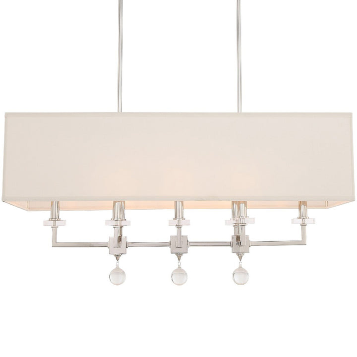 Crystorama Paxton 8 Light Aged Brass Linear Chandelier