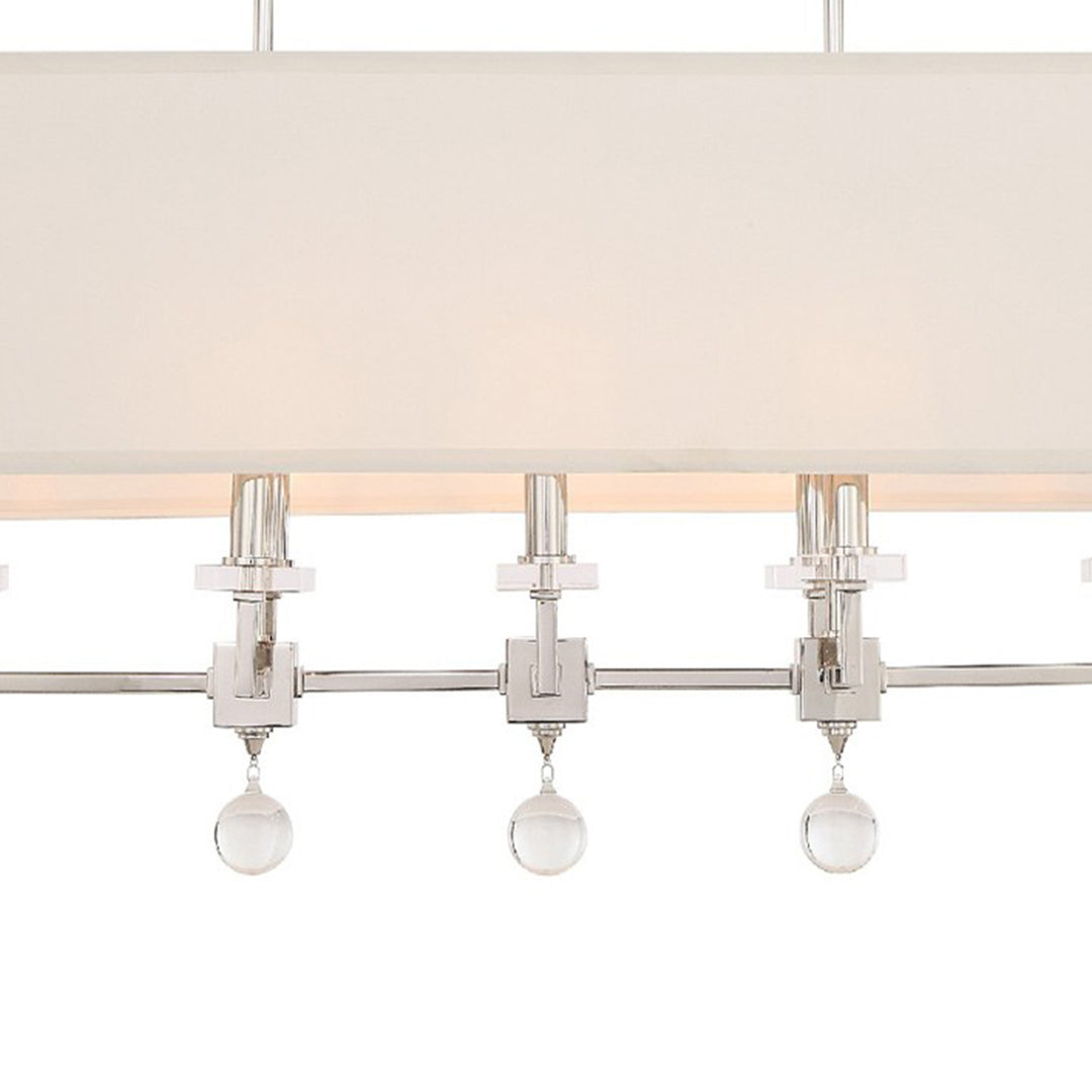 Crystorama Paxton 8 Light Aged Brass Linear Chandelier