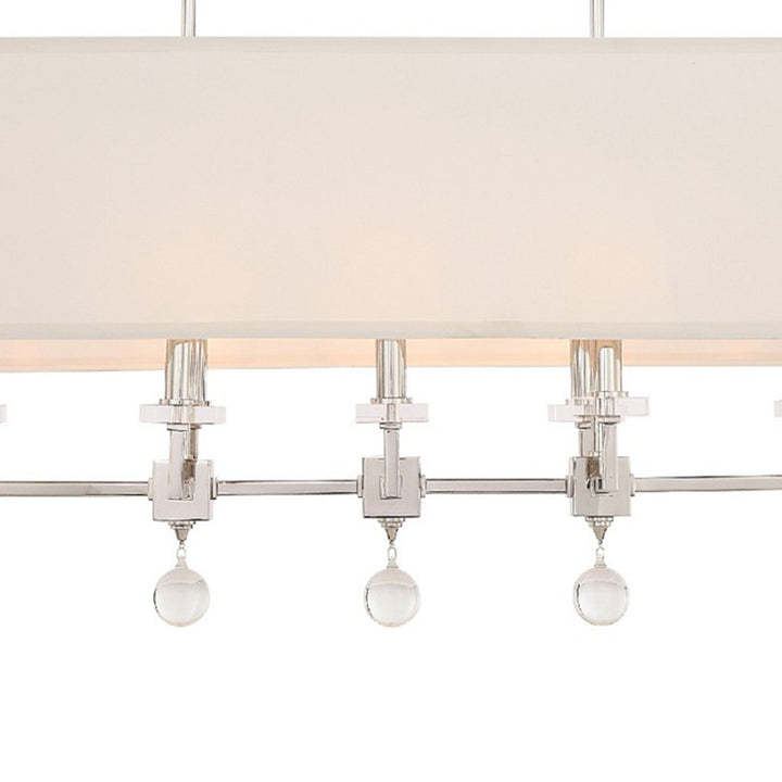 Crystorama Paxton 8 Light Aged Brass Linear Chandelier