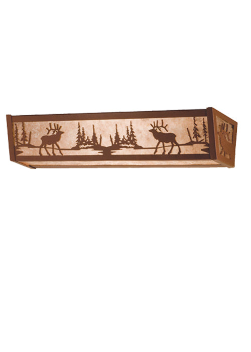 30" Wide Elk At Lake Vanity Light