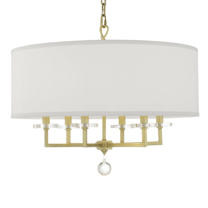 Crystorama Paxton 6 Light Aged Brass Chandelier