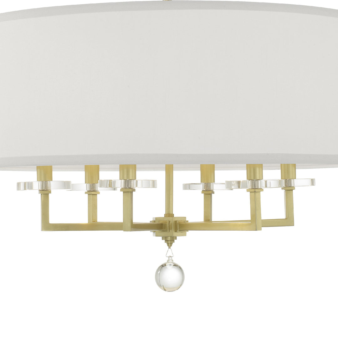 Crystorama Paxton 6 Light Aged Brass Chandelier