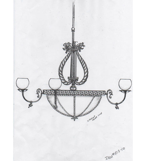 96" Wide Lyre 8 Arm Chandelier