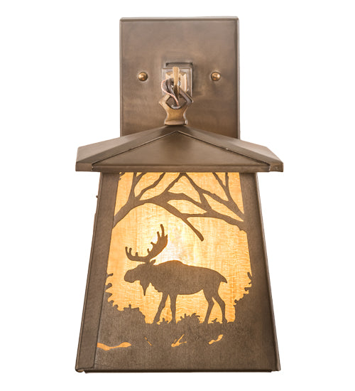 7" Wide Moose At Dawn Hanging Wall Sconce