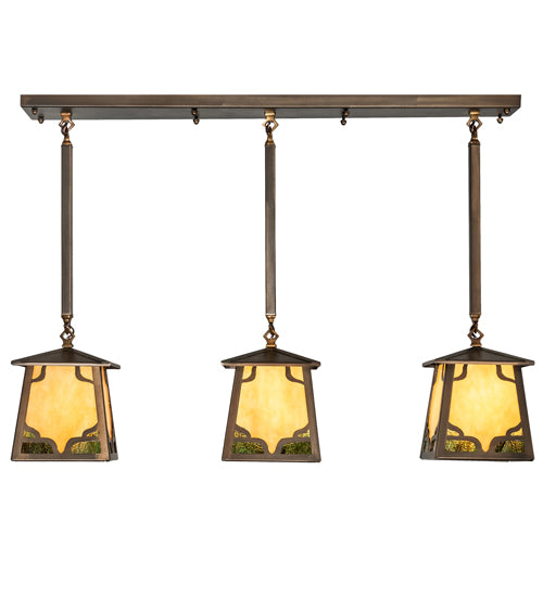 37" Long Kirkpatrick 3 Light Island Pendant