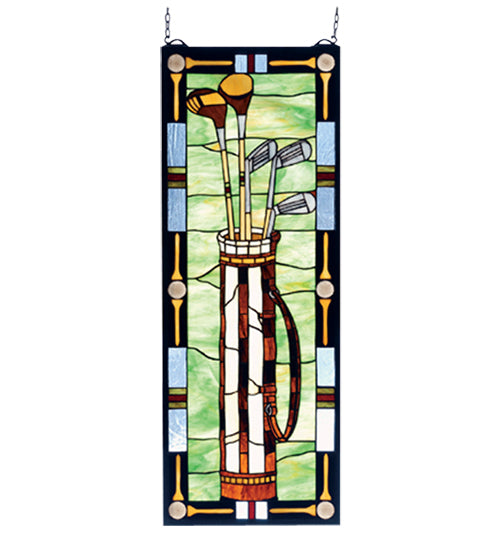 12"W X 32"H Golf Stained Glass Window