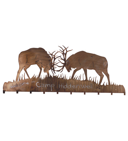 60" Wide Personalized Battling Elks Coat Rack