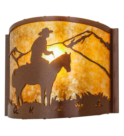 12" Wide Cowboy Wall Sconce