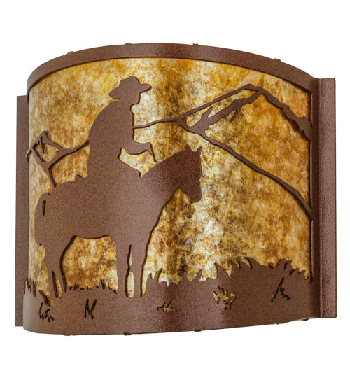 12" Wide Cowboy Wall Sconce