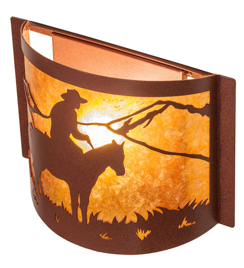 12" Wide Cowboy Wall Sconce