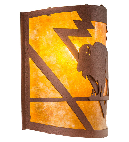 12" Wide Lone Buffalo Wall Sconce