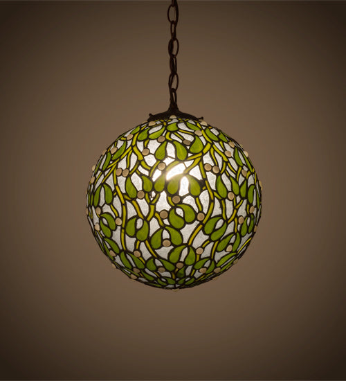 12" Wide Mistletoe Ball Pendant