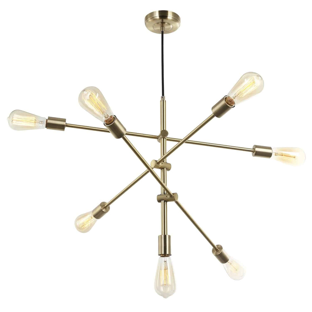 Dainolite 7 Light Incandescent Adjustable Pendant Aged Brass Finish