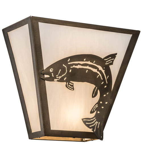 13"W Leaping Trout Wall Sconce