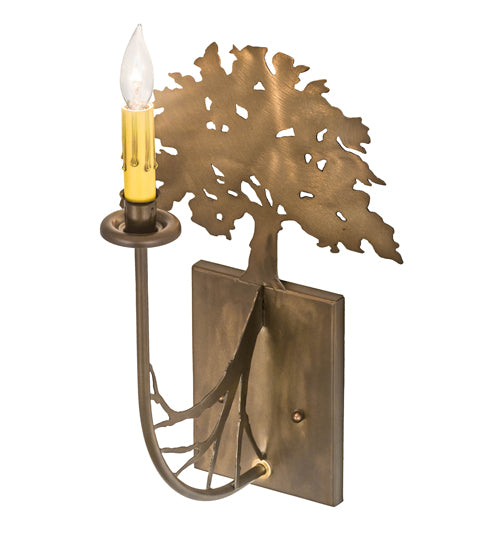 10" Wide Oak Tree Wall Sconce