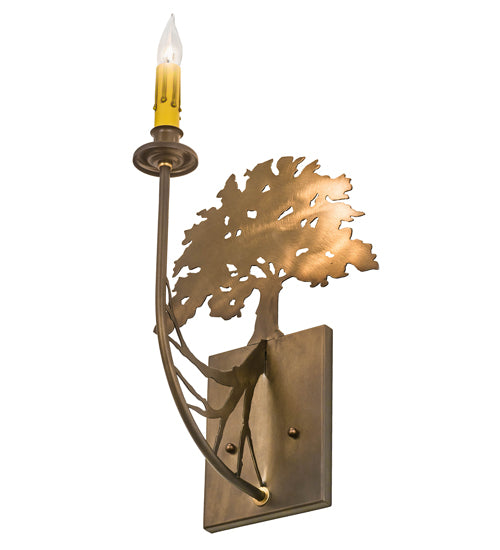 10" Wide Oak Tree Wall Sconce