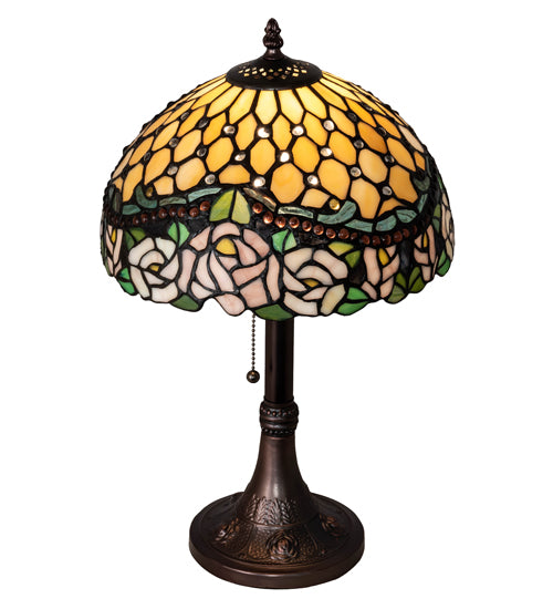 19" High Jeweled Rose Table Lamp