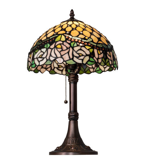 19" High Jeweled Rose Table Lamp