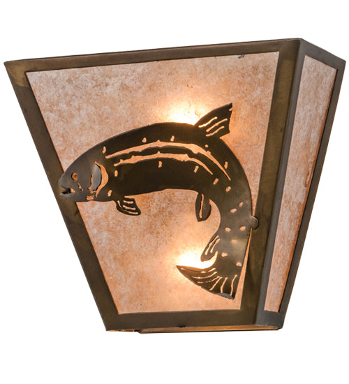 13"W Leaping Trout Wall Sconce