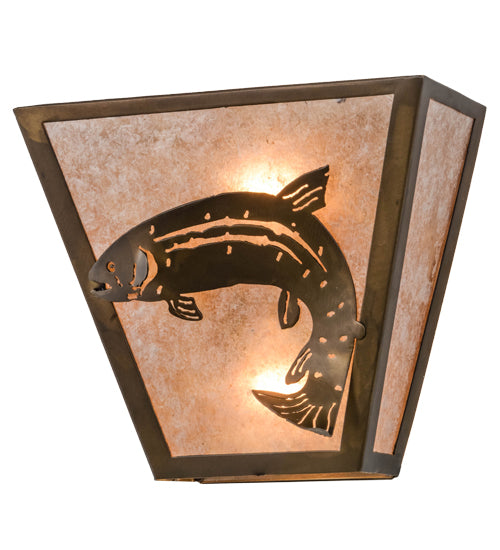 13"W Leaping Trout Wall Sconce