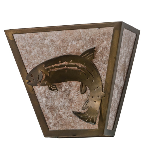 13"W Leaping Trout Wall Sconce