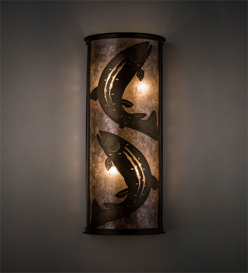 13"W Leaping Trout Wall Sconce