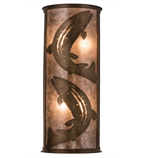 13"W Leaping Trout Wall Sconce