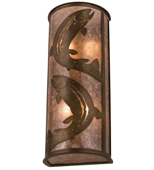 13"W Leaping Trout Wall Sconce