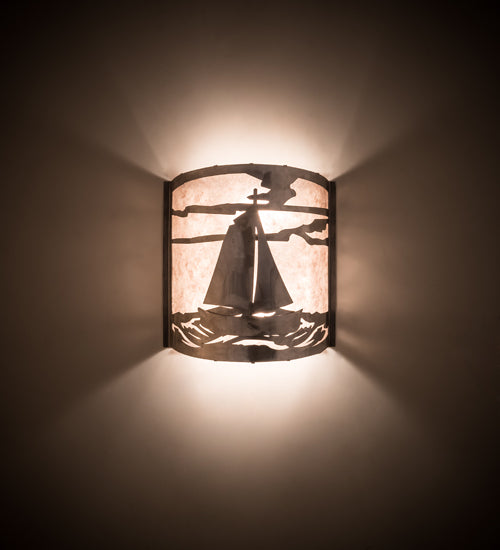 12" Wide Sailboat Wall Sconce