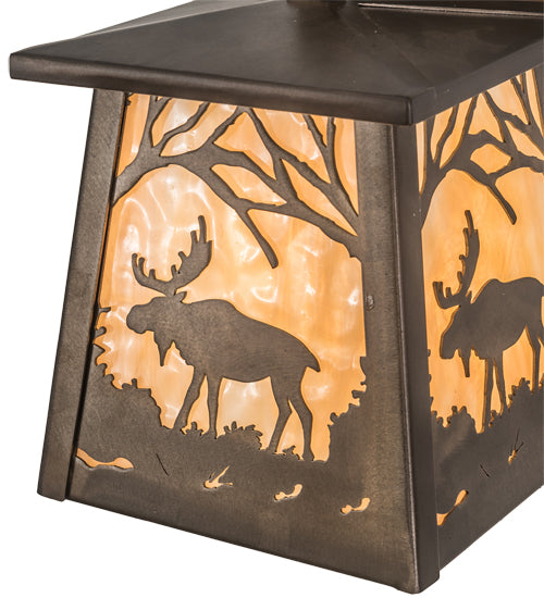 7" Wide Moose At Dawn Hanging Wall Sconce