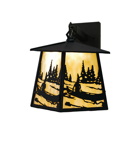 7.5"W Canoe At Lake Hanging Wall Sconce