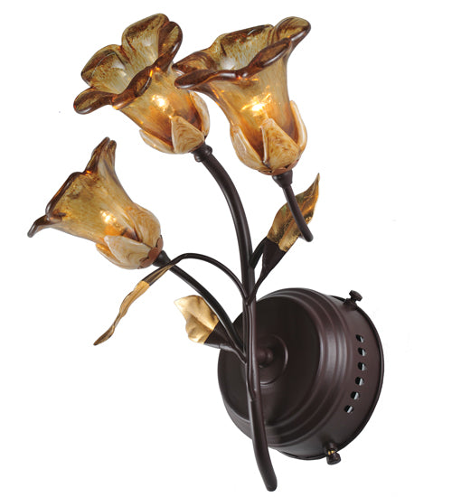 12"W Celestial Bouquet 3 Lt Wall Sconce