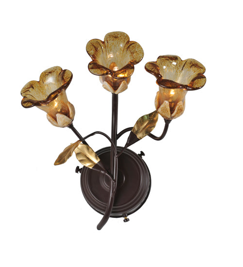 12"W Celestial Bouquet 3 Lt Wall Sconce