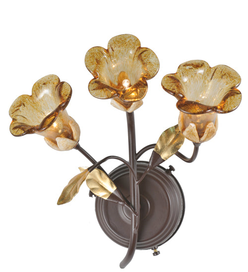 12"W Celestial Bouquet 3 Lt Wall Sconce